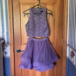 Purple homecoming two piece dress